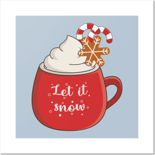 cute christmas cup design Posters and Art